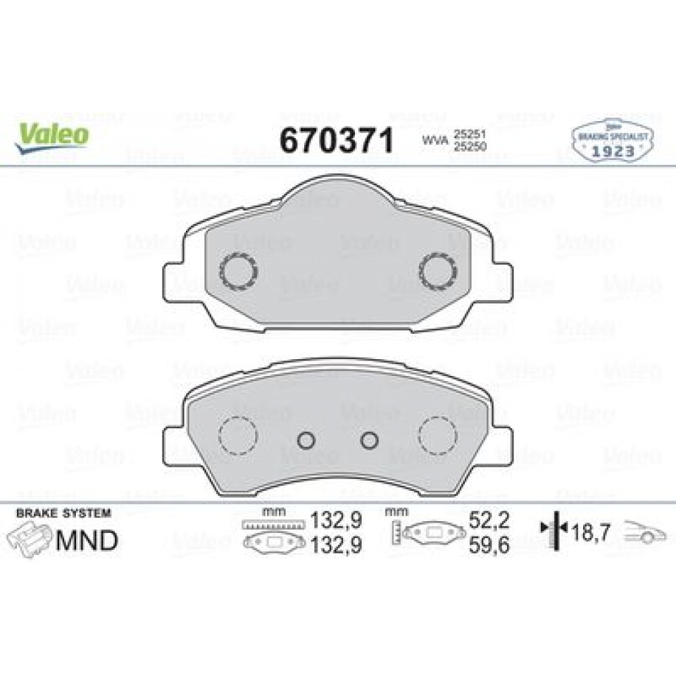 ÖN BALATA CITROEN C-ELYSEE 1.2 VTI-1.6 VTI-1.6 HDI 12=> P301 1.2 VTI-1.6 VTI-1.6 HDI 12=>