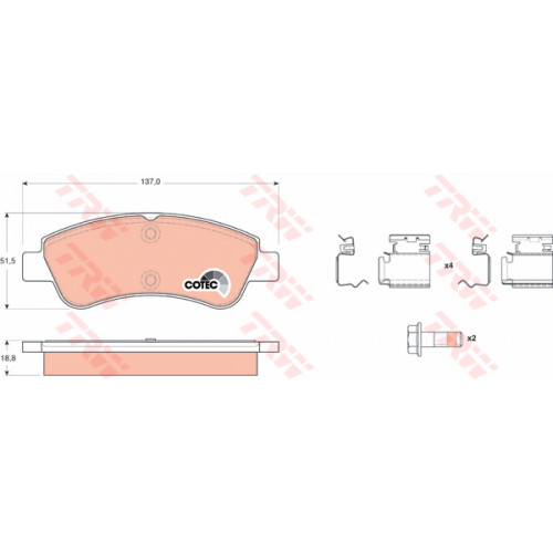ÖN BALATA P206 00> P207 06> P208 12> P307 03>PARTNER-BERLINGO-C2 03> C3 02> C4 04> (137x51.5x19 mm